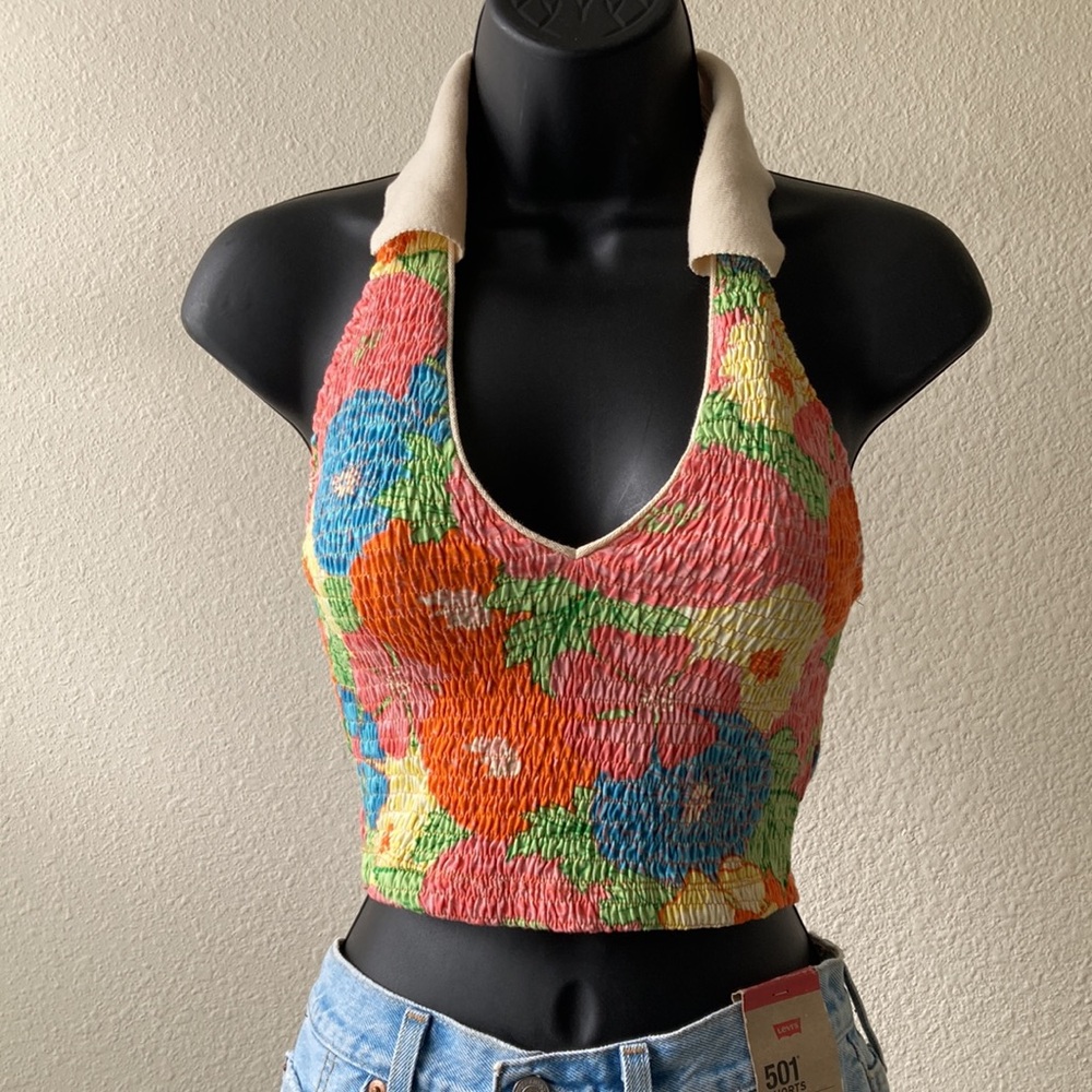 Zara Collared halter crop top